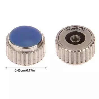 2 Piece Silver Color Steel Watch Crown 4.5Mm-7Mm Head Diameter With Flat Tube For Watches Repair L4429