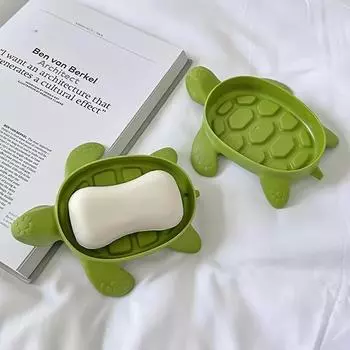 2-piece Turtle Shaped Soap Box with Draining Function, Bathroom Supplies Soap Box