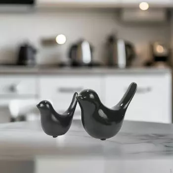 2 шт. Статуэтки птиц, скульптуры животных, художественные поделки, настольное украшение, современное для полки серебряный