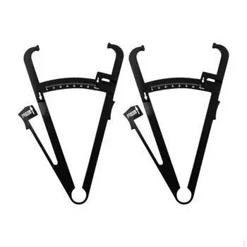 2 Pieces Body Caliper Tool for Fitness Accurate Skinfold Measuring Tools Black Single Scale
