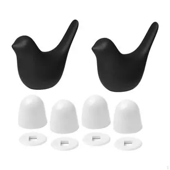 2 Pieces Ceramic Bird Toilet Screw Cover , Bathroom Decor Acessories чёрный