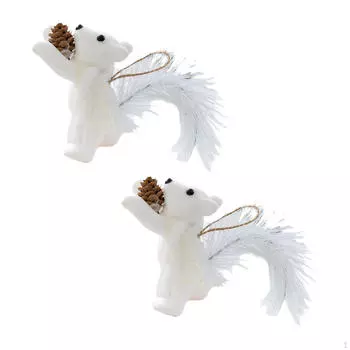 2 Pieces Christmas Hanging Decoration Squirrel Pendant Decorative Indoor Ornament Gifts for Style A