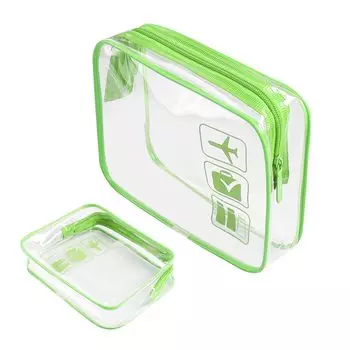 2 Pieces Clear Pouch Vinyl Pouch Waterproof Transparent Pouch Large Bath Pouch Portable Transparent Pouch Suitable for Travel Business Daily Use