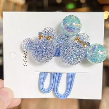 2 Pieces Cute Mouse Princess Headwear Elastic Hair Bands for Kids Girls Hair Accessories Children Hair Ropes