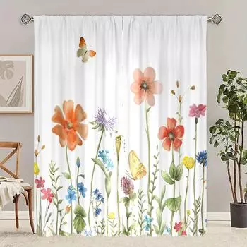 2 шт. - Одуванчик - занавеска с принтом - Материал полиэстер - подходит для спальни, гостиной, кабинета, занавески для уединения 30inchx65inchx2Pcs