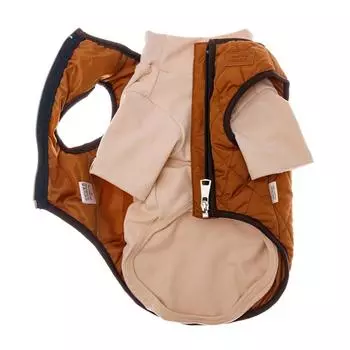 2 Pieces Dog Sweatshirt and Coat Set Turtleneck Sweater Windproof Dog Jacket with Leash Zipper for Small Medium Dogs Coat Vest S