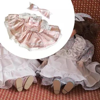 2 предмета модных кукольных платьев с аксессуарами для волос стильная кукольная миниатюрная одежда для