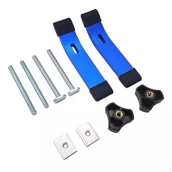 2 Pieces Hold Down Clamp Aluminum Quick Acting with T Bolts and Silder for Woodworking DIY синий