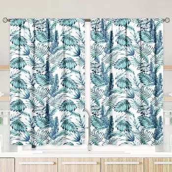 2 шт. - Лист - занавеска с принтом - Материал полиэстер - подходит для спальни, гостиной, кабинета, занавески для уединения 30inchx65inchx2Pcs