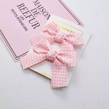 2 pieces of children s hair clip with bowknot, suitable for little girls and primary school students, plaid pattern hair accesso