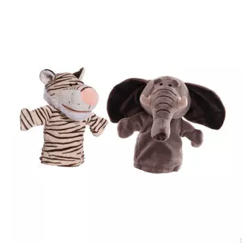 2 шт. плюшевые куклы-марионетки в виде животных Zoo Friend для мальчиков и девочек