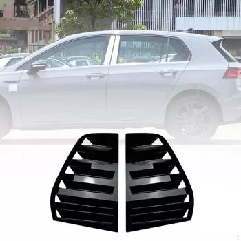 2 Pieces Rear Window Triangle Stickers Shutter Decors Black