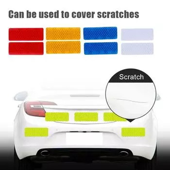 2 Pieces/set Car Reflective Sticker Safety Warning Mark Reflective Strip Tape Car-styling Bumper Decals Auto Decor красный