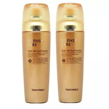 (2 куска)Эмульсия/лосьон Tony Moly Intense Care Gold 24K Snail, 2 шт., 140 мл