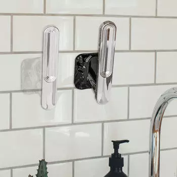 2 Pieces Towel Hooks Shower Sticky Hook Wall Holder Hangers Hairband for Bathroom Clear Clear