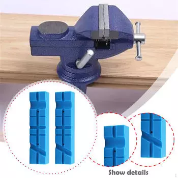 2 Pieces Vise Jaw Pads Bench Covers Multi Groove Textured Inserts for Clamping, 4.5inch