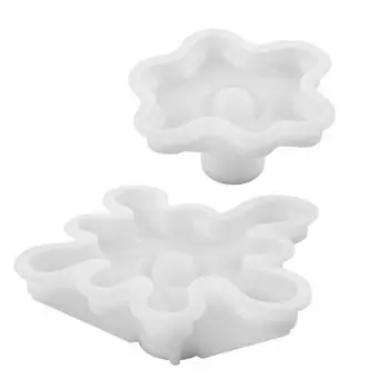 2-Pieces Water Drop Candle Holder Mold for Resin Crafts Aromatherapy Candlestick Stand Mould Resin Casting Tool