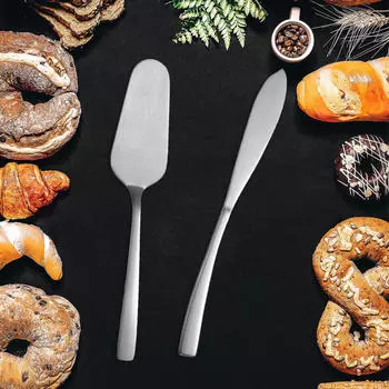 Набор из 2 ножей для свадебного торта и лопатки для резки пирогов и масла Gold