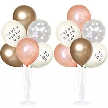 2 подставки для воздушных шаров, набор воздушных шаров, украшение на день рождения, подставка для воздушных шаров, украшение на день рождения, простой сюрприз на годовщину, розовое золото и