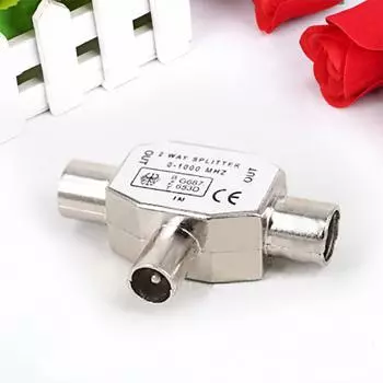 2-полосная телевизионная телевизионная антенна T-разветвитель коаксиальный разъем адаптера папа и 2x мама