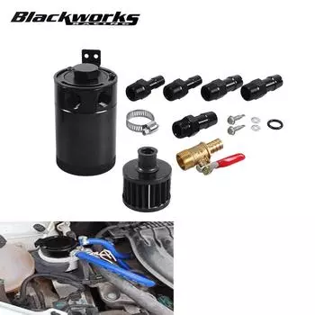 2-портовый маслосборник, сепаратор бака с дыхательным фильтром и клапаном слива масла, универсальный алюминиевый черный фильтр