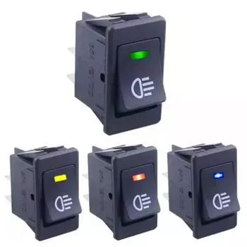 2-позиционный 4-контактный светодиодный переключатель противотуманных фар 12 В 35 А для установки автомобиля жёлтый