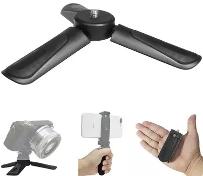 2-позиционный мини-штатив с дюймовым винтом и низким углом наклона, складной портативный настольный штатив, фоторучка, совместимая со смартфонами и цифровыми камерами