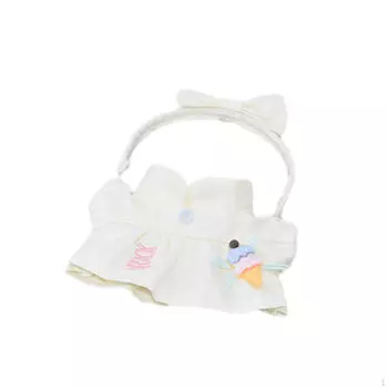 2 предмета 17 см кукольной одежды, платье и головной убор, элегантный комплект для подвески Beige white