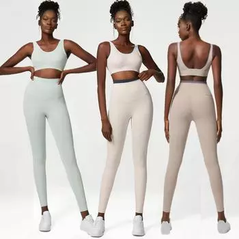 2 предмета костюм для йоги женский сексуальный облегающий фитнес спортивный комплект спортивный бюстгальтер эластичные леггинсы с высокой талией женская спортивная одежда S