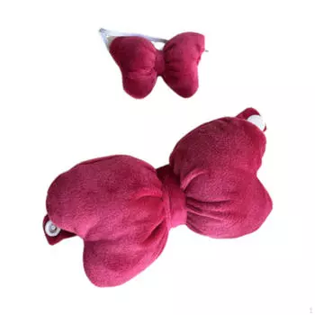 2 предмета: кукольный топ с бантом и повязка на голову, аксессуары, миниатюрная одежда, одежда ручной работы для 8 дюймов розовый