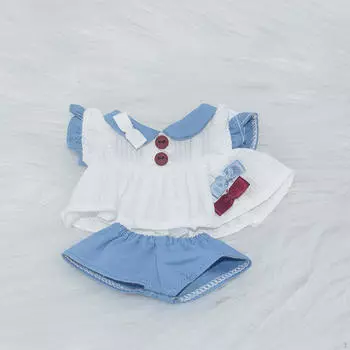 2 предмета: платье и брюки для кукол, миниатюрная одежда, костюм ручной работы для девочки ростом 15-17 см