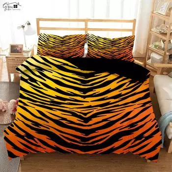 2 предмета с текстурой меха животного леопардовый 3D принт пододеяльник для детской комнаты пододеяльник наволочка комплект из трех предметов EU 135x200cm 2PCS