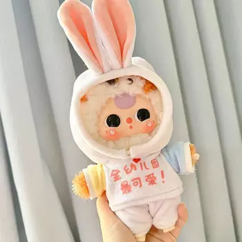 2 предмета: толстовки и штаны с заячьими ушками для модных кукол, 20 см