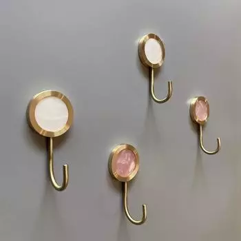2 прочных самоклеящихся крючка из цельной латуни, не оставляющих следов на стене, самоклеящиеся крючки для кухни, крючки для одежды из цветного металла A