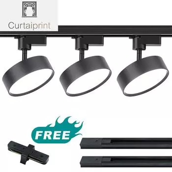 2 провода комплект светодиодный трековый светильник AC110V 220V 18W 12W 9W 7W черный алюминиевый трековый светильник точечный светодиодный для дома кухня магазин одежды 7W&Natural White