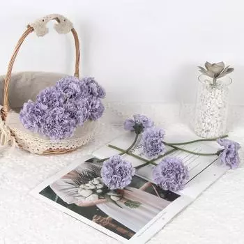 2 пучка искусственных гвоздик, всего 12 головок, шелковые искусственные цветы для траурных композиций, свадебных букетов, венков на кладбище, поделок своими руками красный