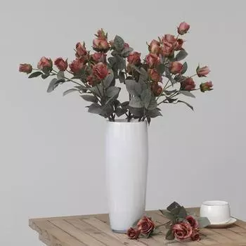 2 пучка искусственных шелковых роз на длинном стебле, винтажные цветы, 53 см, искусственные розы для свадебного букета своими руками, центрального украшения стола, домашнего декора для улицы и помещений белый