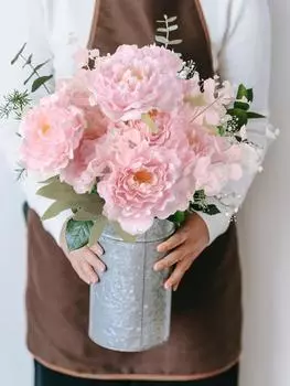 2 пучка пионов, искусственные цветы, искусственные цветы с денежными листьями, искусственные пионы, цветы для дома, свадебный стол, центральное украшение, декор синий