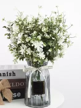 2 пучка устойчивых к УФ-излучению искусственных цветов, пластиковые искусственные растения, кустарники, искусственные растения на открытом воздухе, зелень для садовых окон, дома, свадьбы, украшения фермерского дома фиолетовый