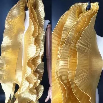 2 ярда/182 см металлическая глянцевая плиссированная волнистая кружевная лента с рюшами и 3D плиссированным краем с рюшами