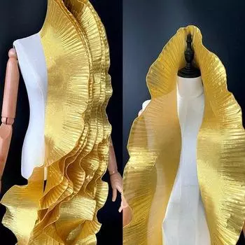 2 ярда/182 см ширина 15 см органза оборка края ткани свадебное платье аксессуары золотой