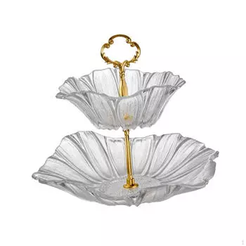 2-ярусная подставка для кексов, десертов, конфет, фруктов, многофункциональный декоративный сервировочный поднос