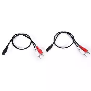 2-Rca штекер на 3,5 мм гнездовой Aux аудио разъем для наушников переходной кабель