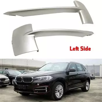 2 решетки переднего бампера, крышка для bmw x5 F152014-2017, серебристый абс