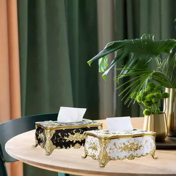 2 роскошных держателя для коробок для салфеток, крышка в виде розы, элегантный европейский чехол для лица для кафе