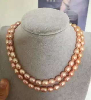 2 ряда 8-9 мм колье из золота и розового золота в стиле барокко Южных морей