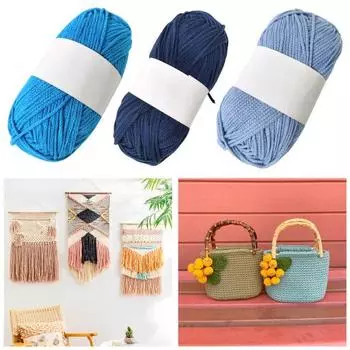 2 рулона, 100 г, пряжа для вязания, хорошая на ощупь, не скатывается, грубая, устойчивая к усадке, мягкая, ручная работа, 2 мм, круглая прядь, веревка из 100% чистого хлопка бежевый