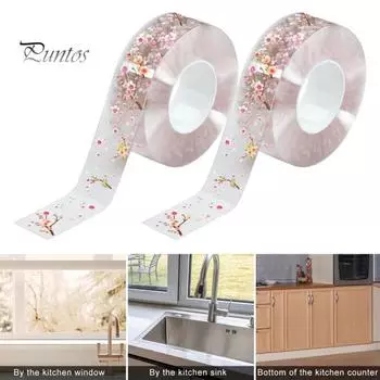 2 рулона 300 см прозрачная лента для герметизации цветка водонепроницаемая ПВХ клейкая лента для ванной туалета ванна герметизирующая лента для кухни герметик для кромок стен наклейка герметик полоска чистый