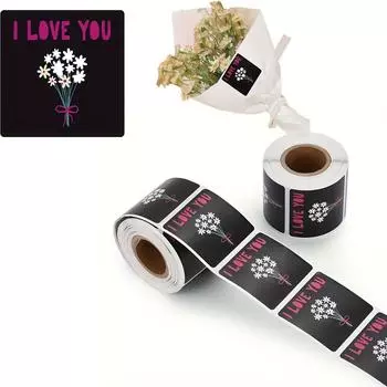 2 рулона 500 наклеек Наклейки на День святого Валентина, наклейки для украшения подарков с цветочной тематикой, самоклеящиеся наклейки для флористов, наклейки для упаковки 2rolls