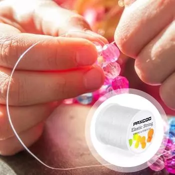 2 рулона эластичная эластичная нить для изготовления ювелирных изделий толщиной 0,8 мм, простая в эксплуатации, гибкая эластичная нить с маленьким узлом